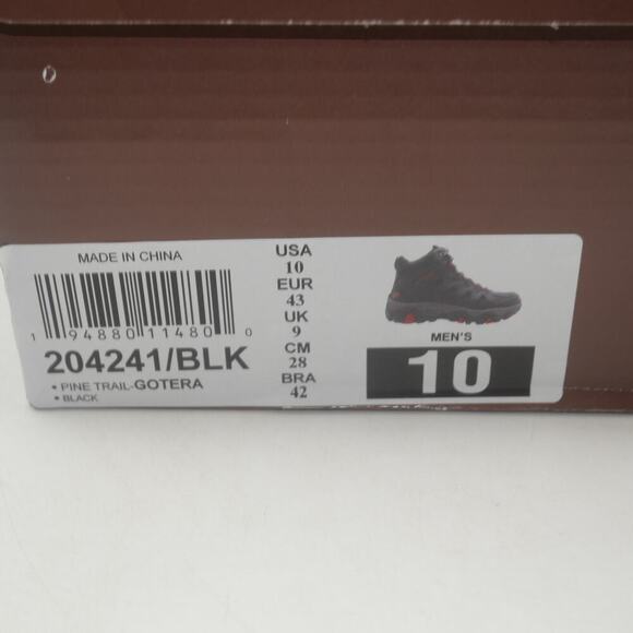 NEW Skechers Outdoor Pine Trail Gotera Hiking Boots Men's 10 Black Leather - Picture 11 of 12